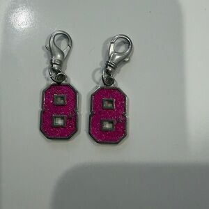 Golden Goose  Number 8 Fuchsia Charm Glitter Enamel